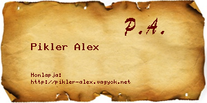 Pikler Alex névjegykártya